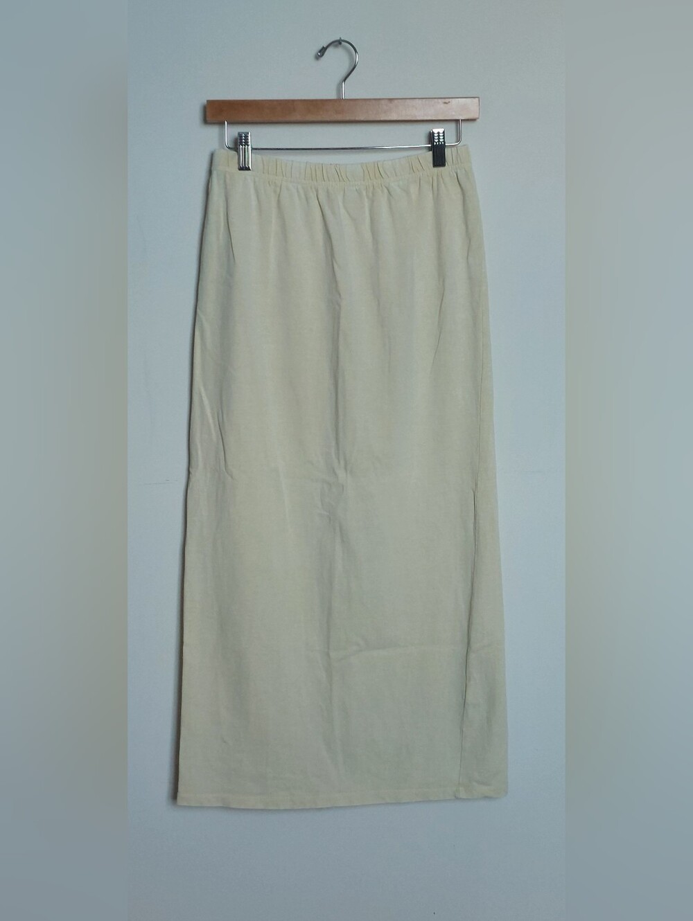 Zara Light Yellow Elastic-Waist Maxi Skirt